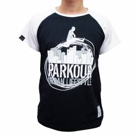 Tričko pro parkour Urban Lifestyle Černo-bílé
